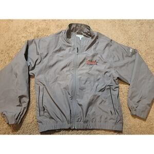 Cutter and Buck Jacket Mens L Gray Full Zip Windbreaker Embroidered Team Super